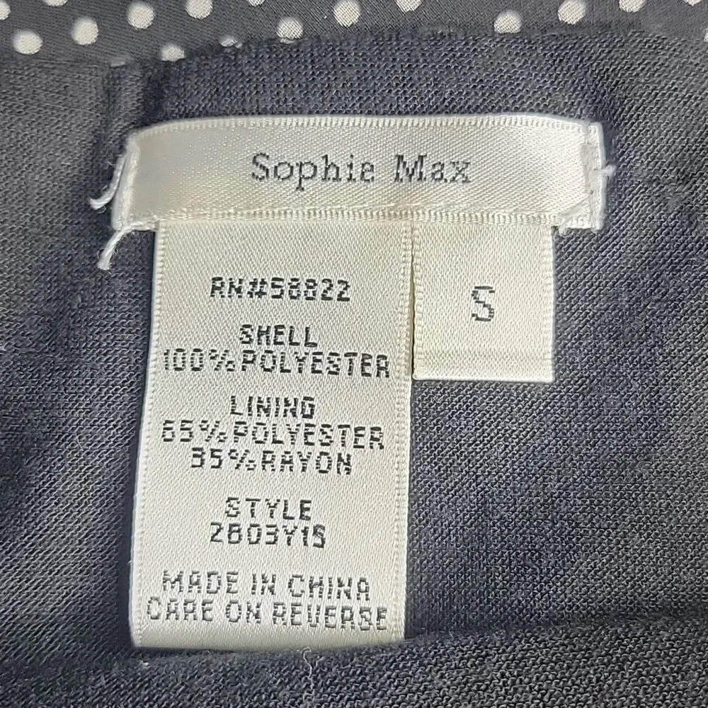 SOPHIE MAX Black and White‎ Polka Dotted Floral Circle Skirt Small